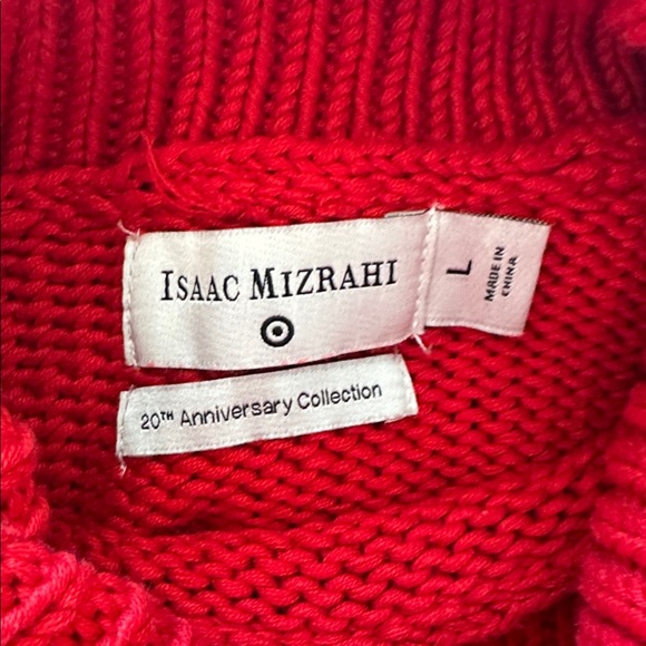 Isaac Mizrahi x Target Vibrant Bold Pink Red Stripped Knit Turtleneck Sweater - Picture 7 of 8